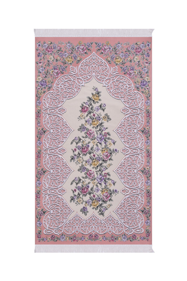 Somon Floral Desen İpeksi Goblen Seccade - Bursa İpek