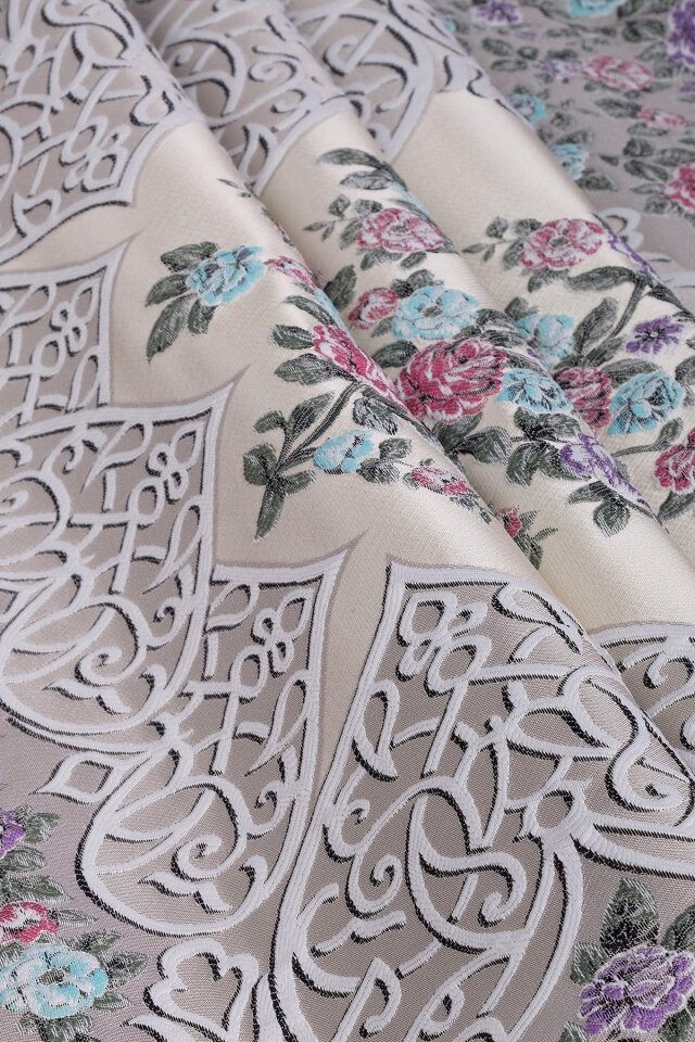 Taş Floral Desen İpeksi Goblen Seccade - 2
