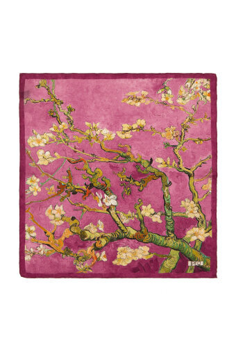 Gül Kuru Badem Çiçeği İpek Mendil 