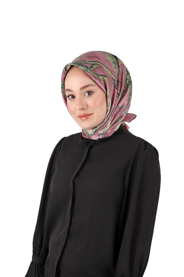 Gül Kurusu Badem Çiçeği Sura İpek Eşarp 