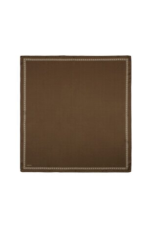 Haki Kenarı Sulu Kelebek İpek Eşarp 