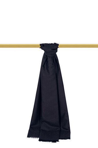 Siyah Halka Desen Jakarlı İpek Şal 