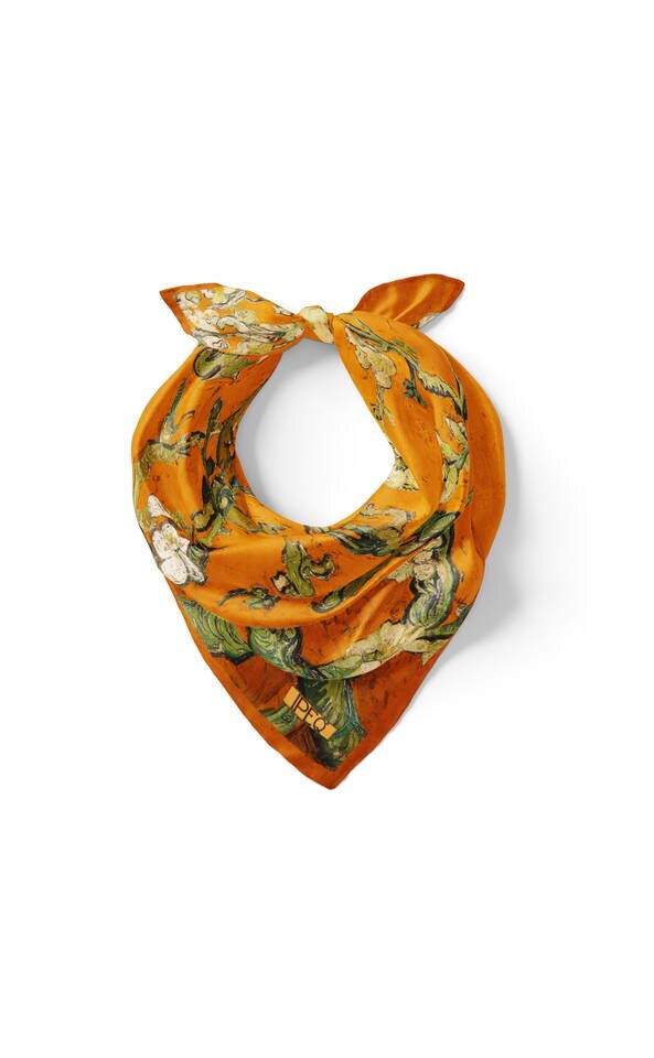 Hardal Badem Çiçeği İpek Mendil - 2