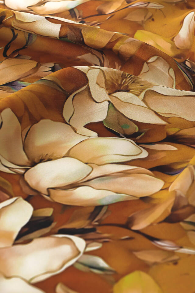 Hardal Nergis Desen İpek Mendil - 3