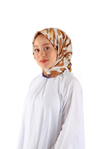 Hardal Sare Desen Twill İpek Eşarp 