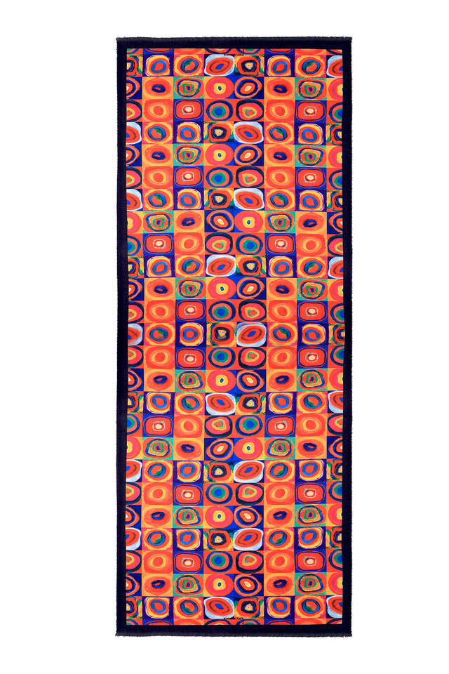 Harmony of Orange Colors Pattern Winter Shawl - 4