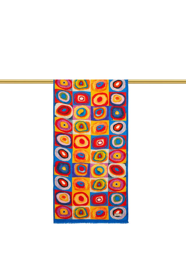 Harmony of Sax Colors Silk Painting Foulard - 3