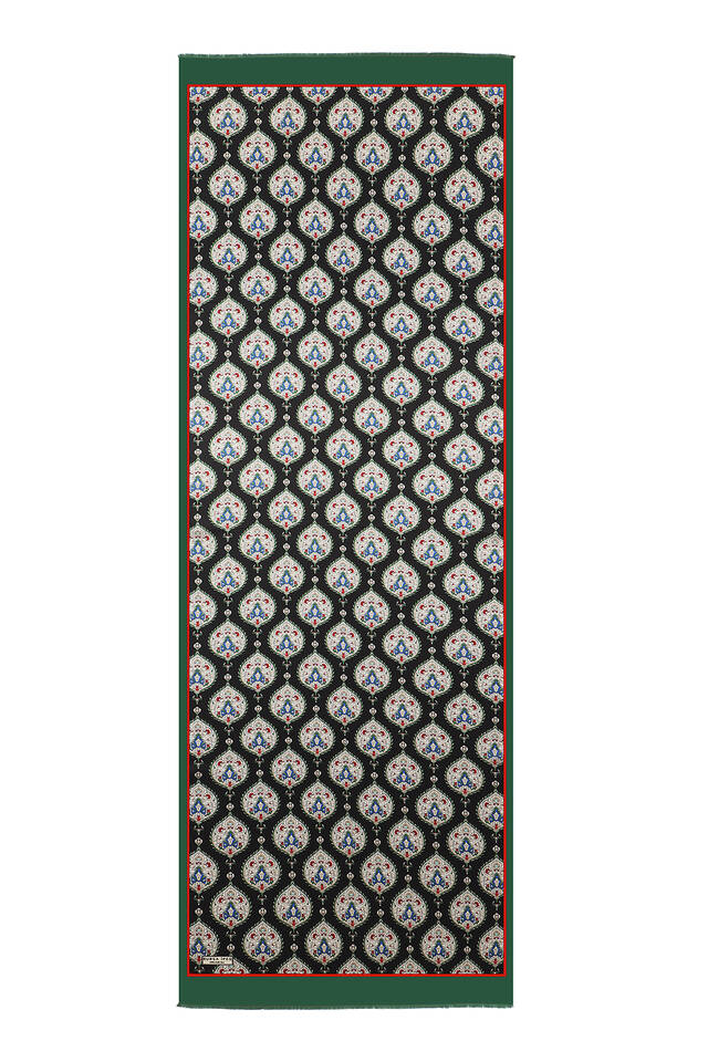 Zümrüt Hatai Desen İpek Fular - 4