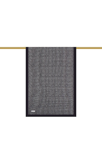 Black Honeycomb Pattern Twill Silk Shawl 