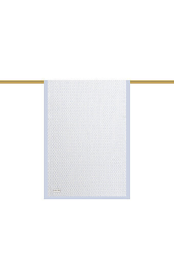 Ice Blue Honeycomb Pattern Twill Silk Scarf 