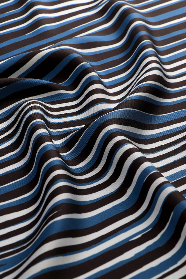 İndigo İllüzyon Desen Twill İpek Eşarp - 2