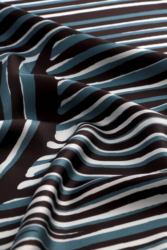 Petrol Yeşil İllüzyon Desen Twill İpek Eşarp - 2