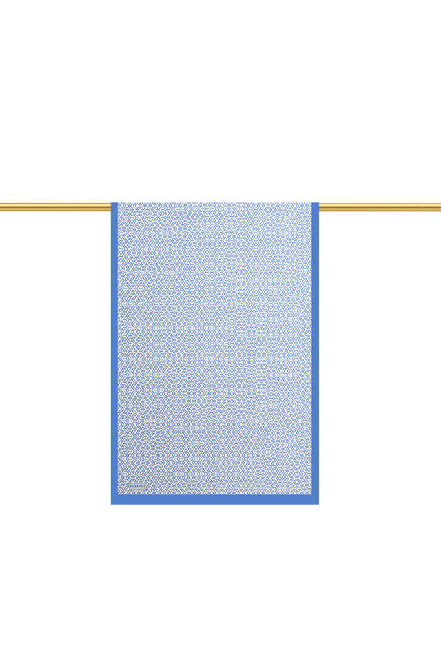 Indigo Honeycomb Pattern Twill Silk Scarf - 2