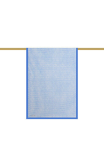 Indigo Honeycomb Pattern Twill Silk Scarf 