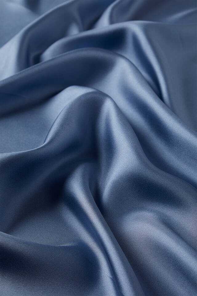 Indigo Plain Twill Silk Square Scarf - 3