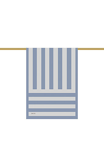 Indigo Stripe Pattern Twill Silk Scarf 