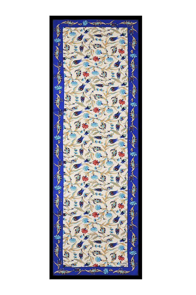 Saks Siyah Karanfil Lale İpek Fular - 4