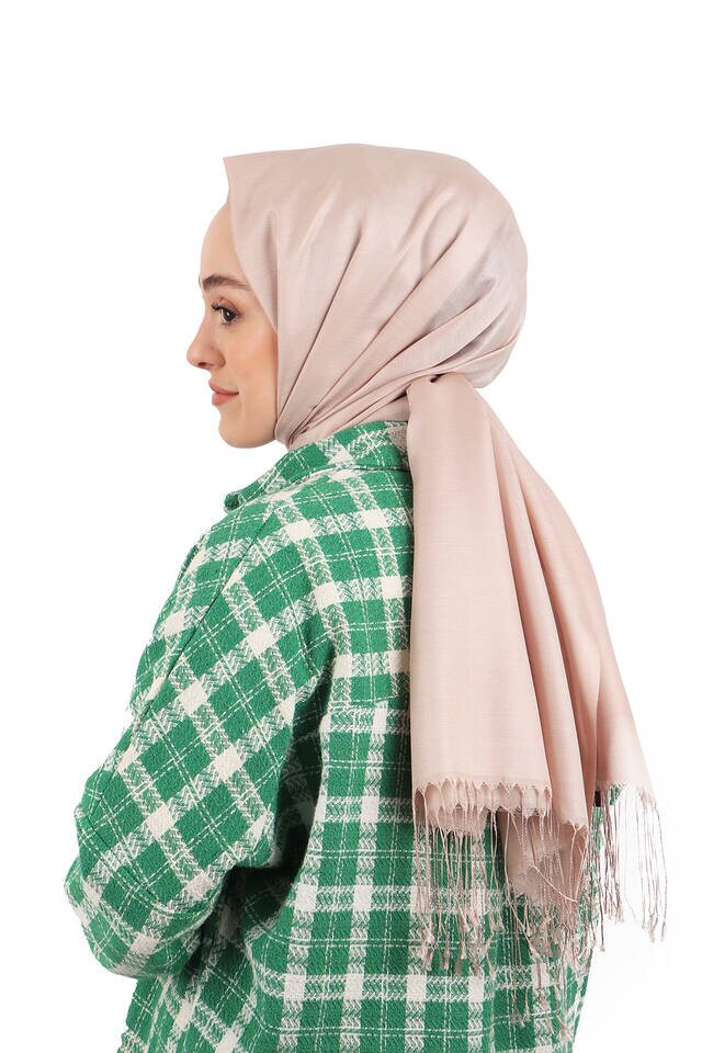 Koyu Pudra İpek Görünümlü Şal - Bursa İpek