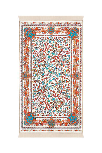 Beyaz Kadife Halı Seccade 