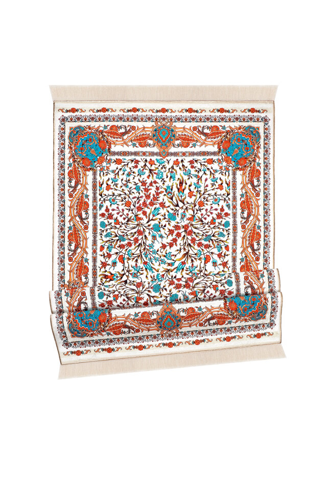 Beyaz Kadife Halı Seccade - 4