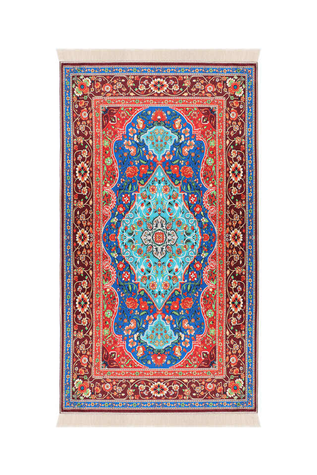 Bordo Kadife Halı Seccade - Bursa İpek