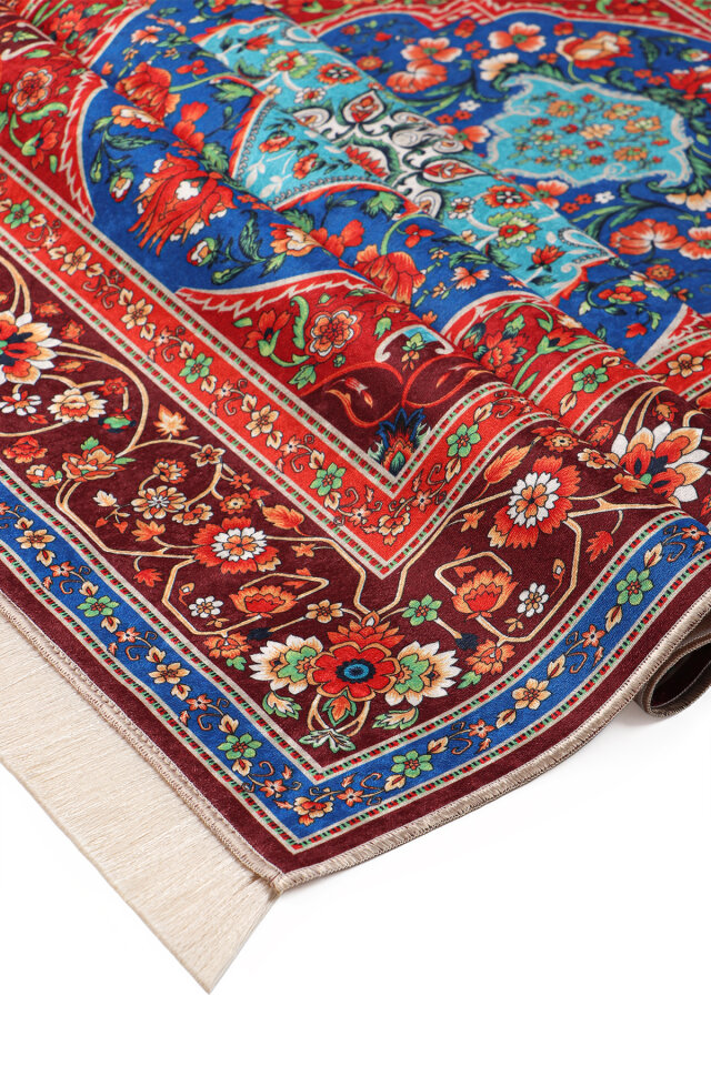 Bordo Kadife Halı Seccade - 3