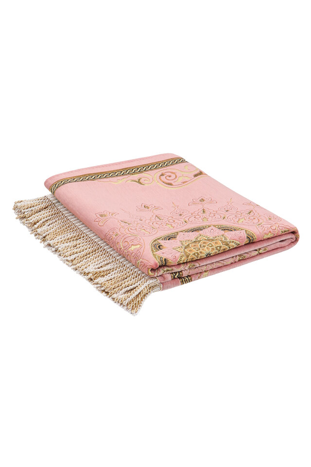 Pembe Mandala Desen Kabartmalı Özel Dokuma Seccade - 5