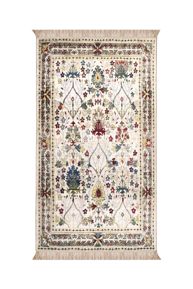 Krem Kadife Halı Seccade 