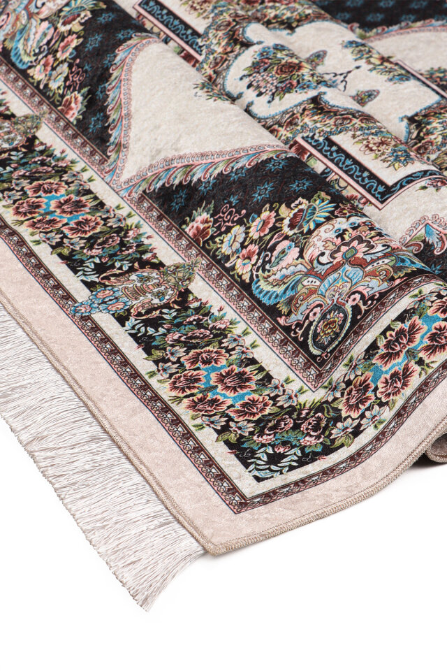 Krem Kadife Halı Seccade - 3