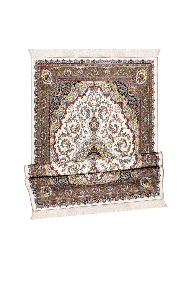 Krem Kadife Halı Seccade - 4
