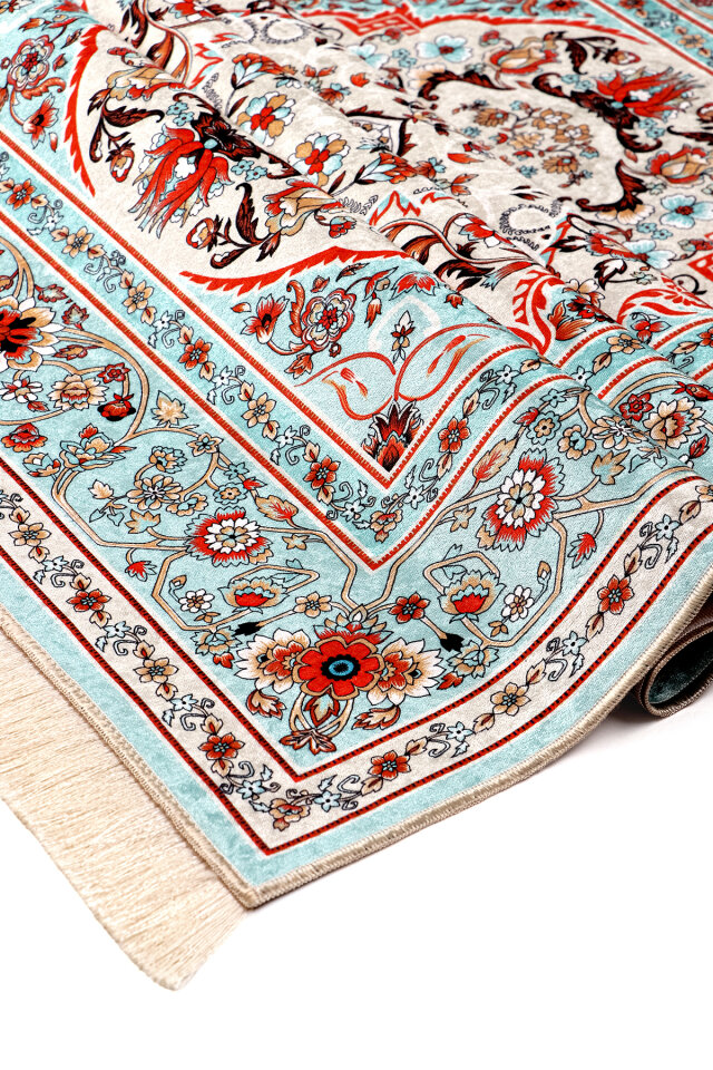 Krem Kadife Halı Seccade - 3