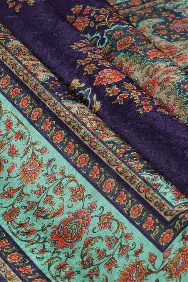 Lacivert Kadife Halı Seccade - 2