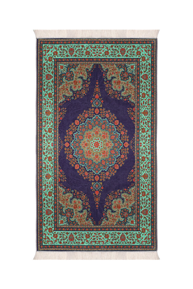 Lacivert Kadife Halı Seccade 