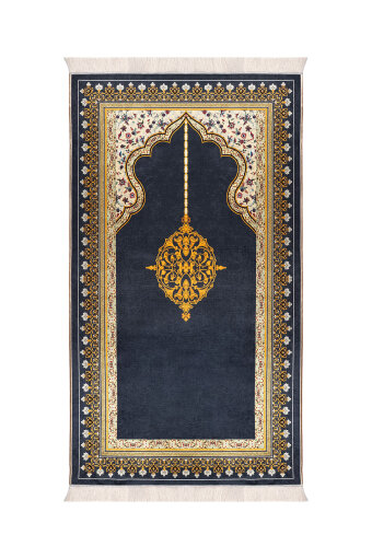 Lacivert Kadife Halı Seccade 