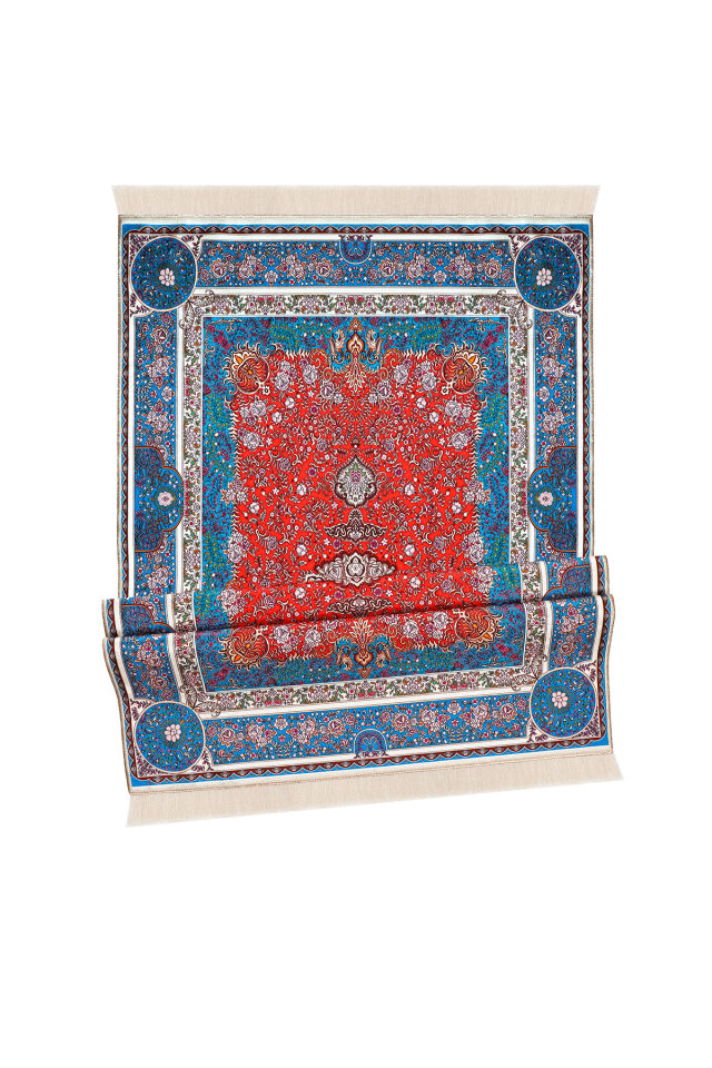 Mavi Kadife Halı Seccade - 4