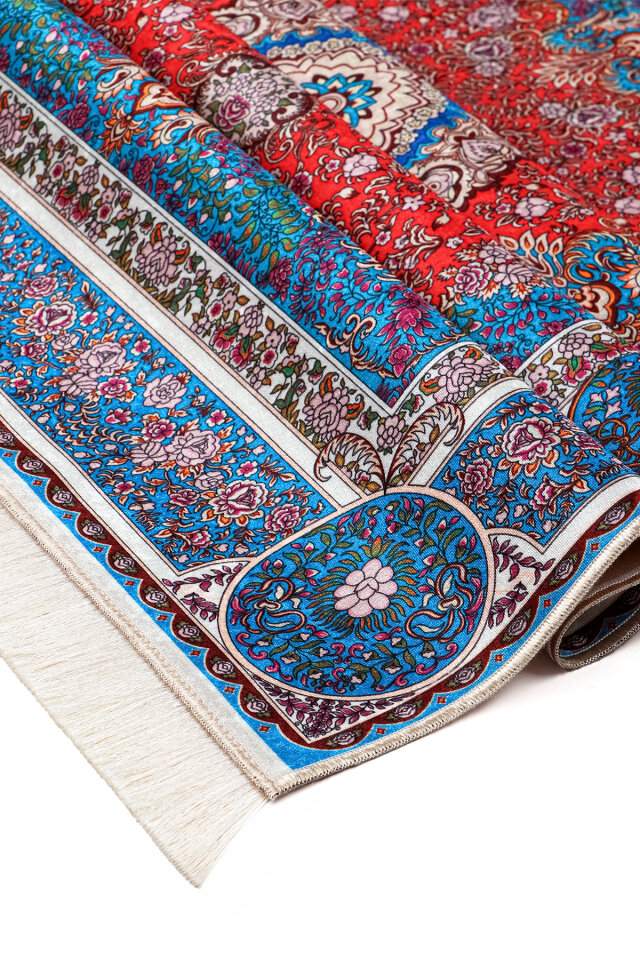Mavi Kadife Halı Seccade - 3