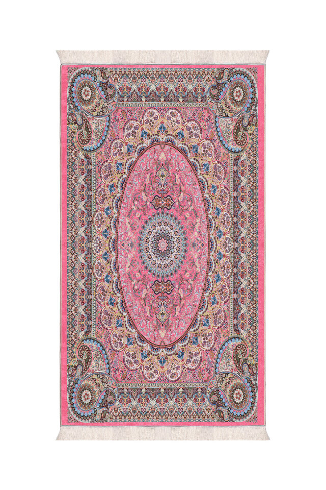 Pembe Kadife Halı Seccade - 1