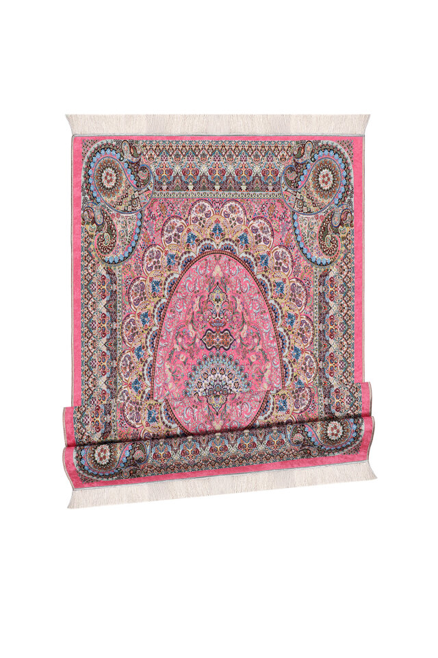 Pembe Kadife Halı Seccade - 4