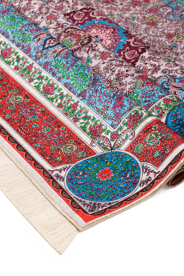 Pembe Kadife Halı Seccade - 3