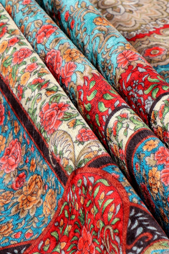 Turkuaz Kadife Halı Seccade - 2