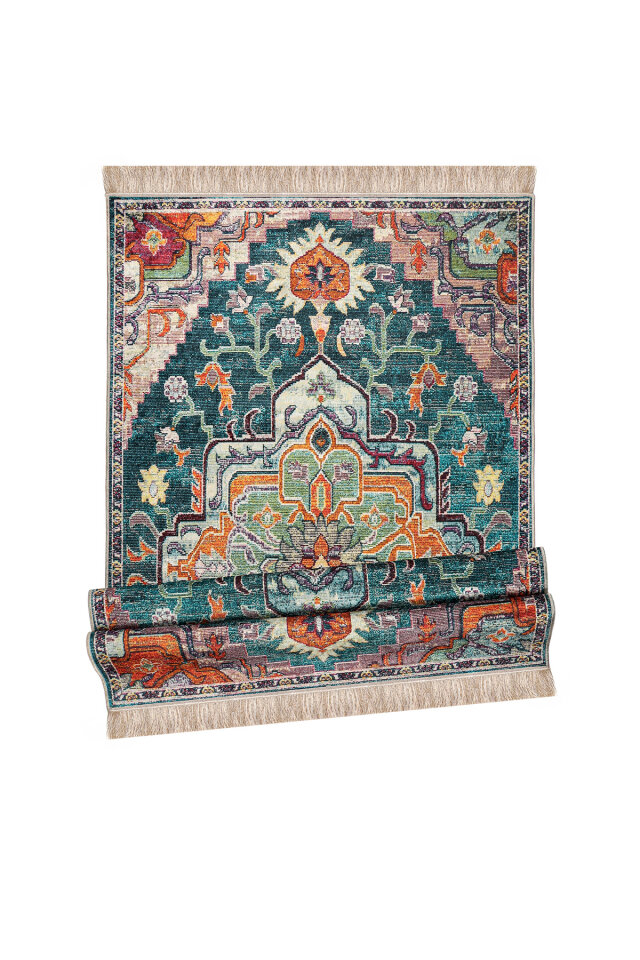 Yeşil Kadife Halı Seccade - 4