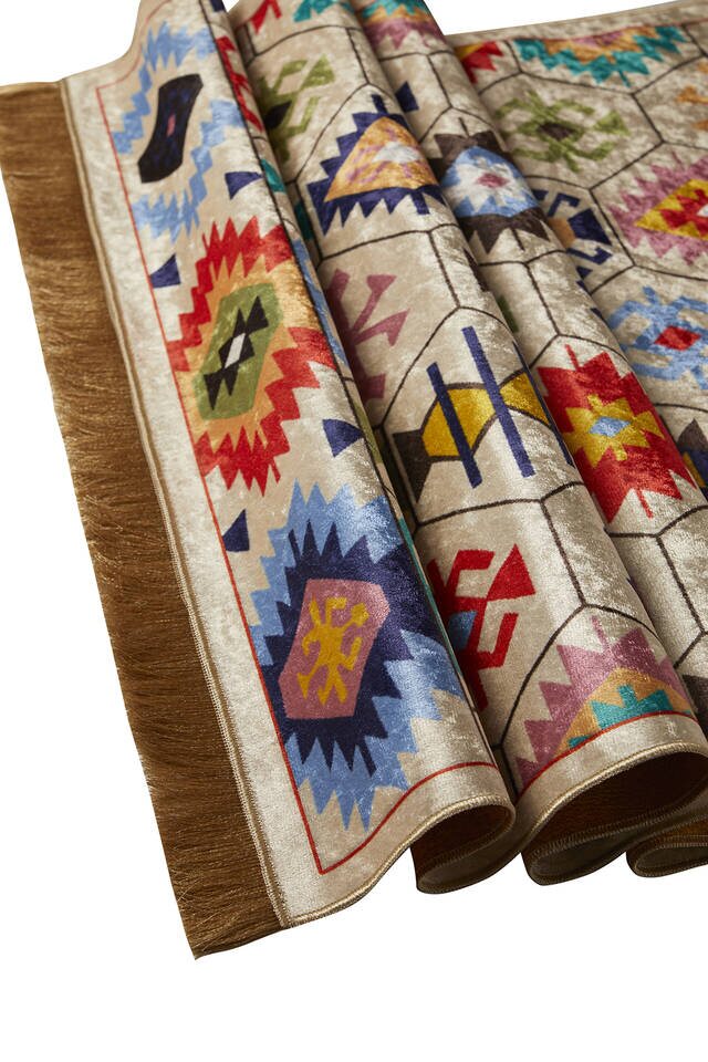 Bej Kadife Halı Seccade - 3