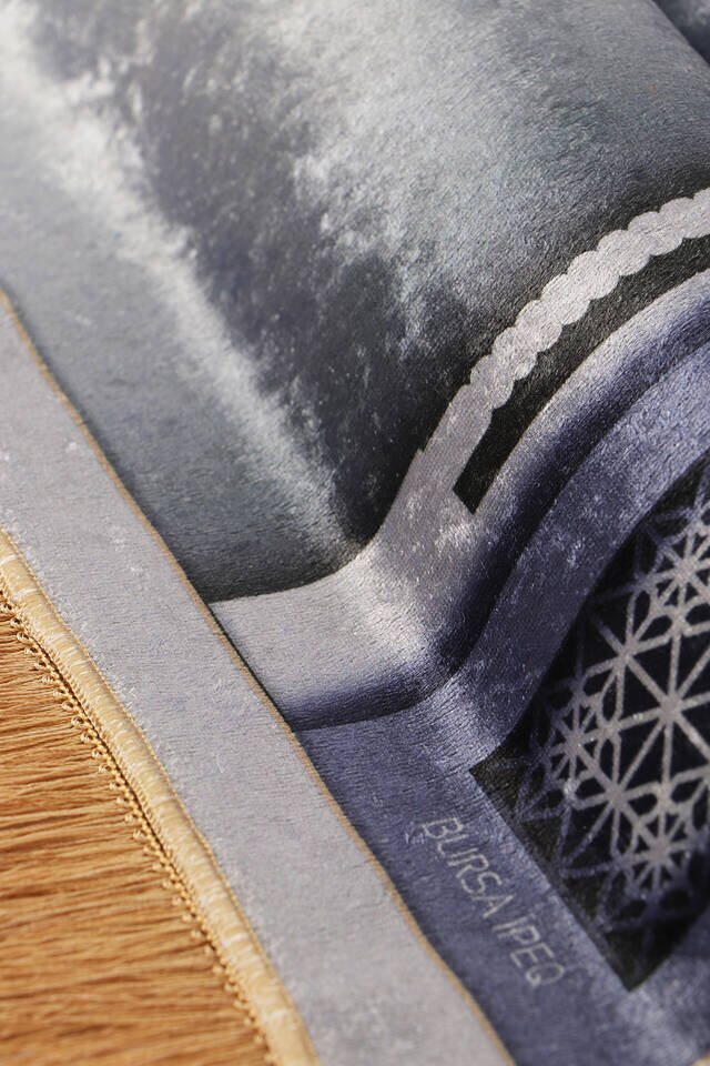 İndigo Kadife Halı Seccade - 2