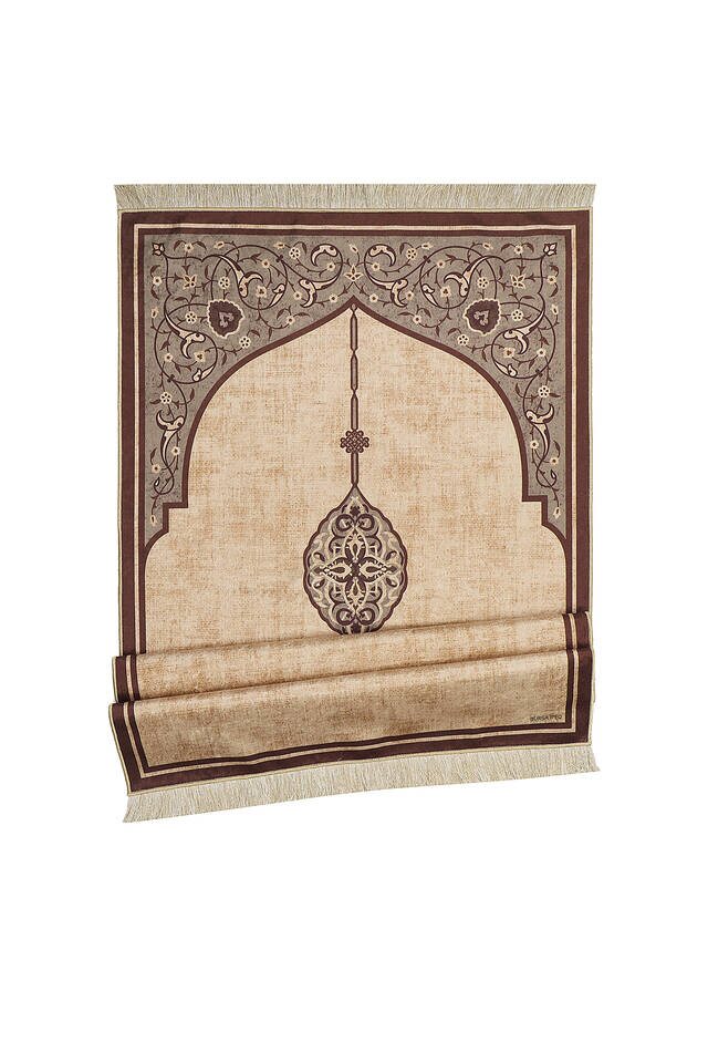 Kahverengi Kadife Halı Seccade - 4