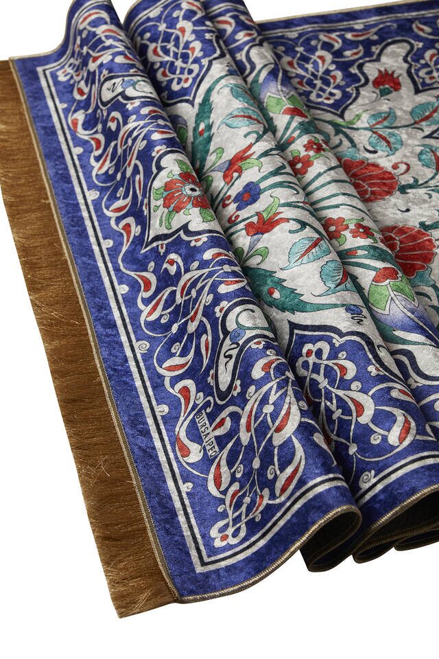 Saks Kadife Halı Seccade - 3