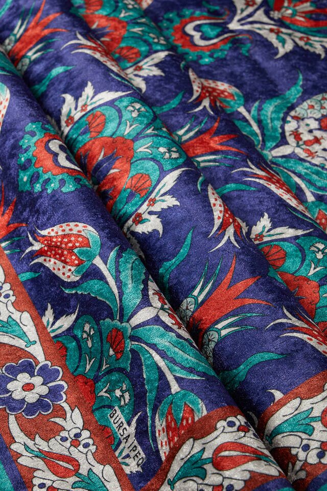 Lacivert Kadife Halı Seccade - 2