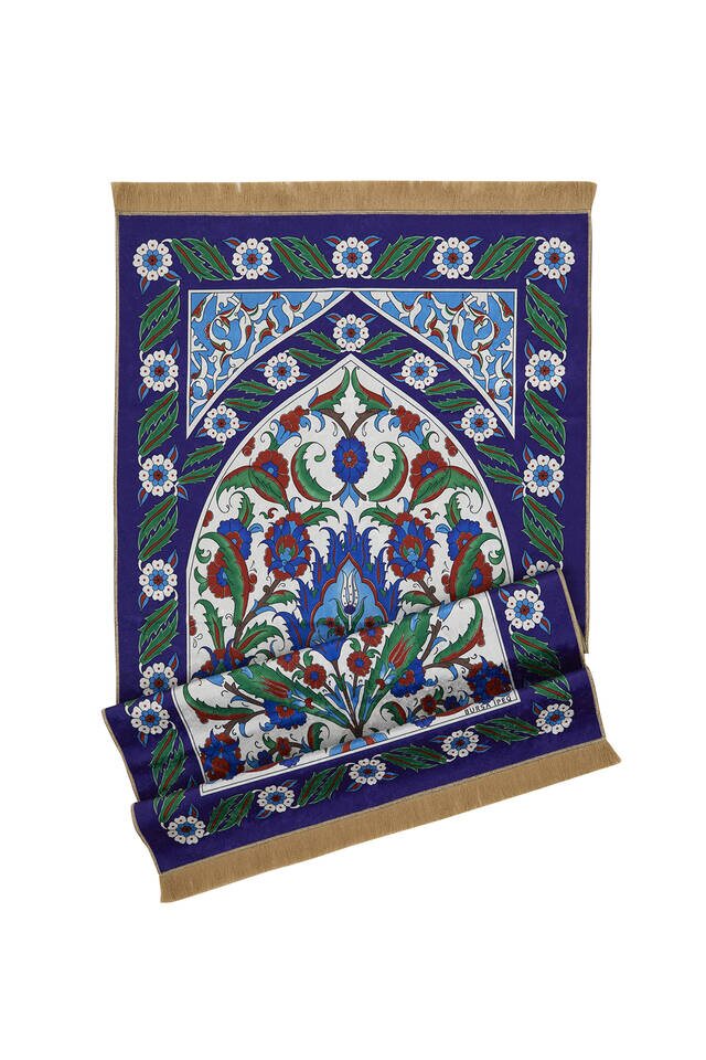 Saks Kadife Halı Seccade - 4