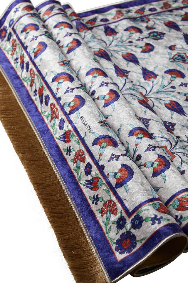 Saks Kadife Halı Seccade - 3