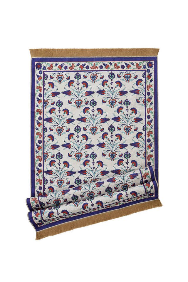 Saks Kadife Halı Seccade - 4