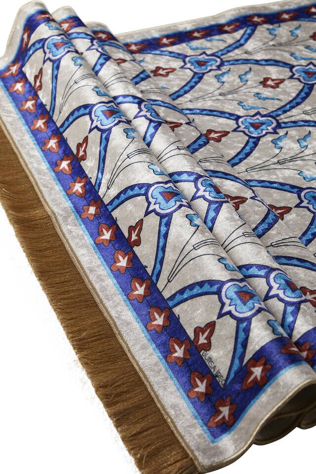 Saks Kadife Halı Seccade - 3